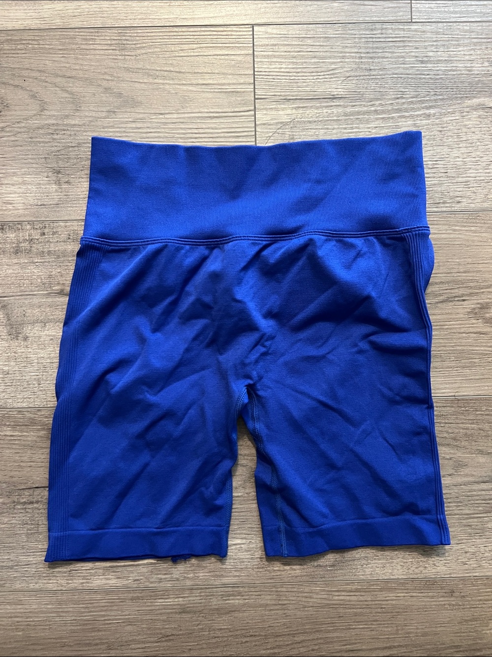 Blue High-Waist Biker Shorts